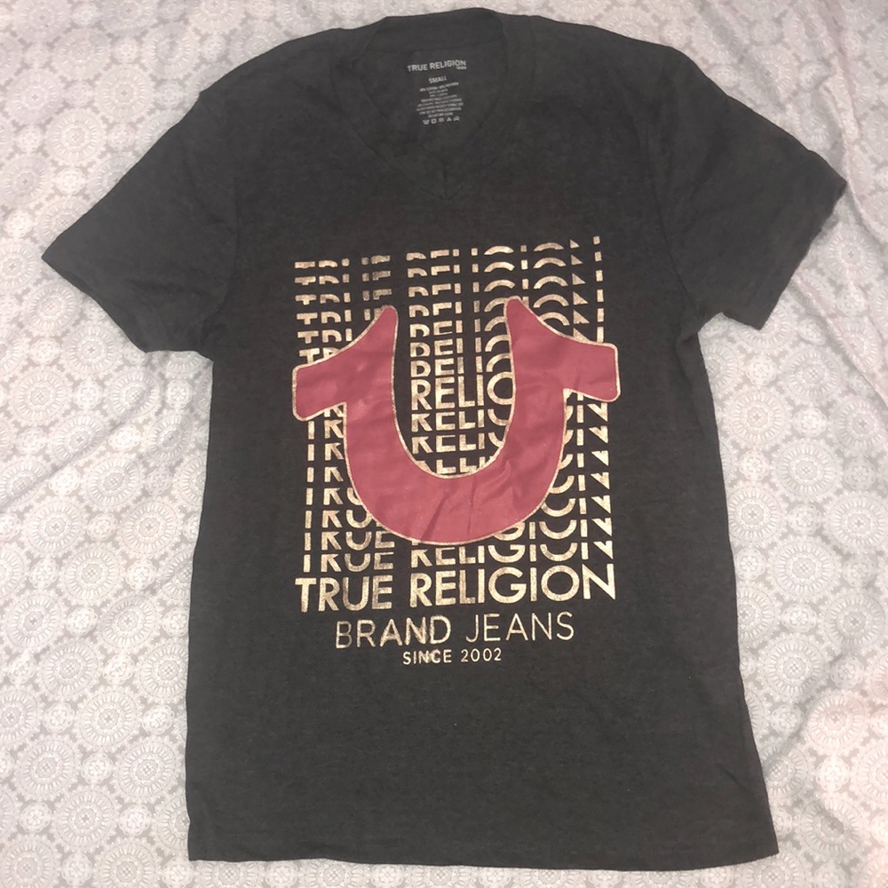 Brand new True Religion gold-dusted logo tee